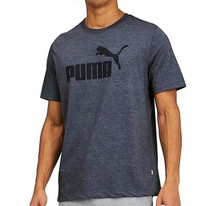 NWT Puma Men's‎ Heathered Logo Crew Neck Short Sleeve T Shirt Blue Size Medium